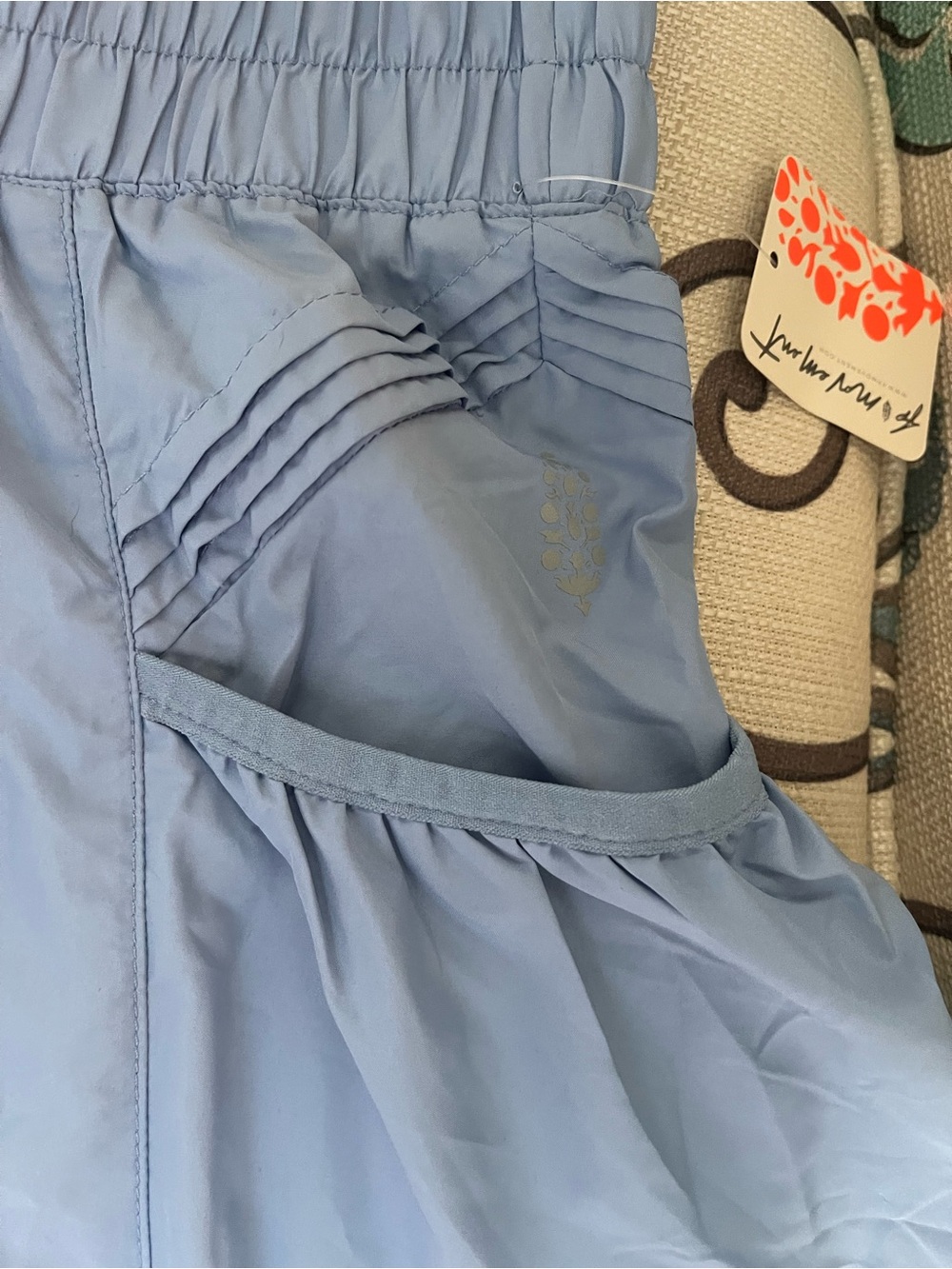 FP MOVEMENT by FREE PEOPLE “Get Your Flirt On” shorts in cloudy water blue. - Picture 5 of 9